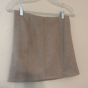 Shinestar Elegant Tan Suede Skirt